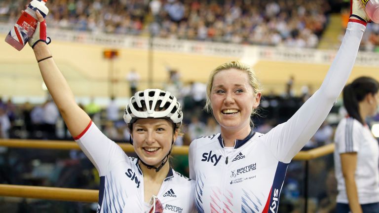 Manon Lloyd and Katie Archibald celebrate 