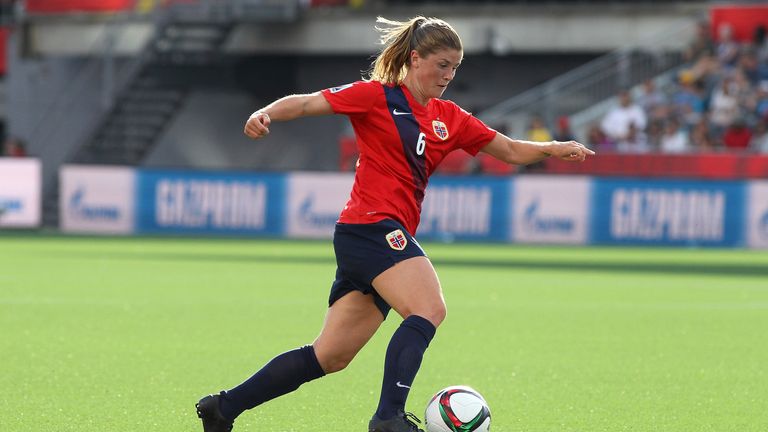 Maren Mjelde captained Norway at the 2015 World Cup