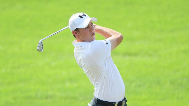 DUBAI, UNITED ARAB EMIRATES - NOVEMBER 20:  Matt Fitzpatrick of England hits his second shot on the 3rd hole during day four of the DP World Tour Champions