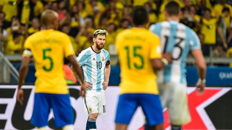 Lionel Messi left down in the dumps in Brazil on Thursday night