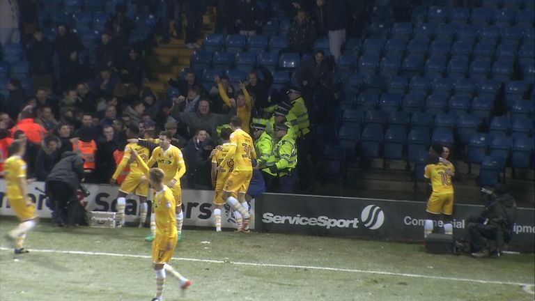 Millwall's Aiden O'Brien struck a dramatic winner away at Bury and celebrated by running in to the stand with the fans.