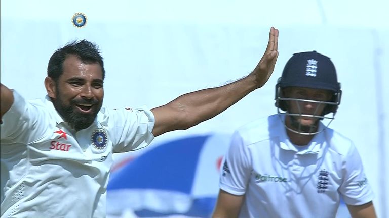 Mohammed Shami claims the crucial wicket of Joe Root on day five