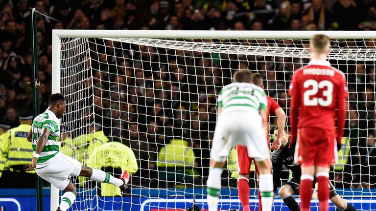 Celtic striker Moussa Dembele scored in every round of this season's League Cup when he netted a penalty 