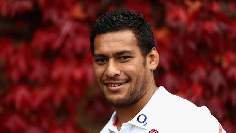 Nathan Hughes poses during the England media session held at Pennyhill Park