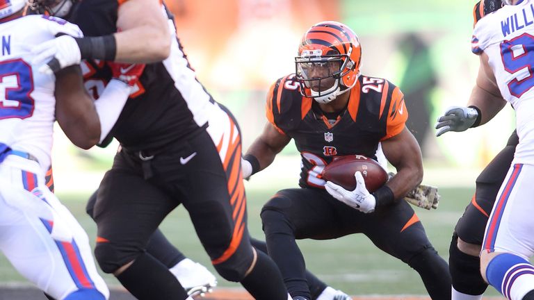 Giovani Bernard #25 of the Cincinnati Bengals carries the ball during the third quarter of the game against the Buffalo Bills