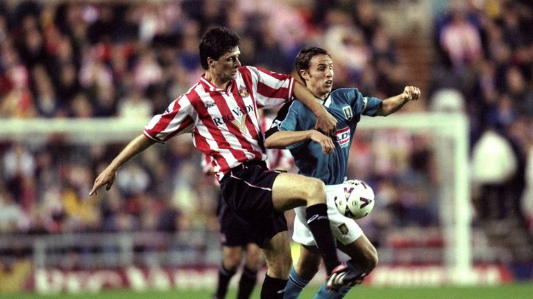 Gareth Southgate and Niall Quinn in action