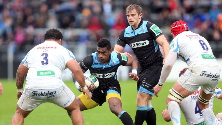 GLASGOW, SCOTLAND - OCTOBER 20:  Niko Matawalu of Glasgow Warriors runs with the ball during the The Heineken Cup Pool 2 Match between Glasgow Warriors and