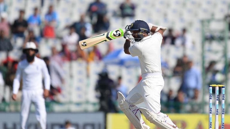 Indian batsman Parthiv Patel plays a shot during second day of the third Test cricket match between India and England