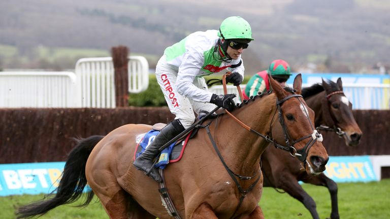 Perfect Candidate ridden by Paddy Brennan goes on to win The Watch Live Racing On BetBright.com Handicap Chase during the New Year's Day meeting at Chelten