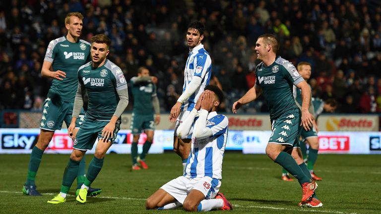 Philip Billing reacts after missing a chance 