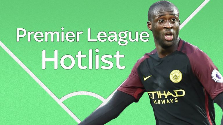 Yaya Toure takes his place on this week's Premier League hotlist
