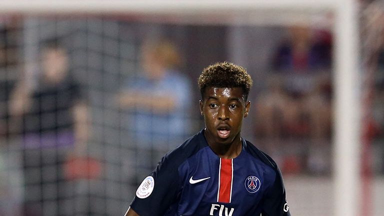 TORONTO, ON - JULY 18:  Presnel Kimpembe #34 of Paris Saint-Germain in action during the 2015 International Champions Cup match against Benfica at BMO Fiel