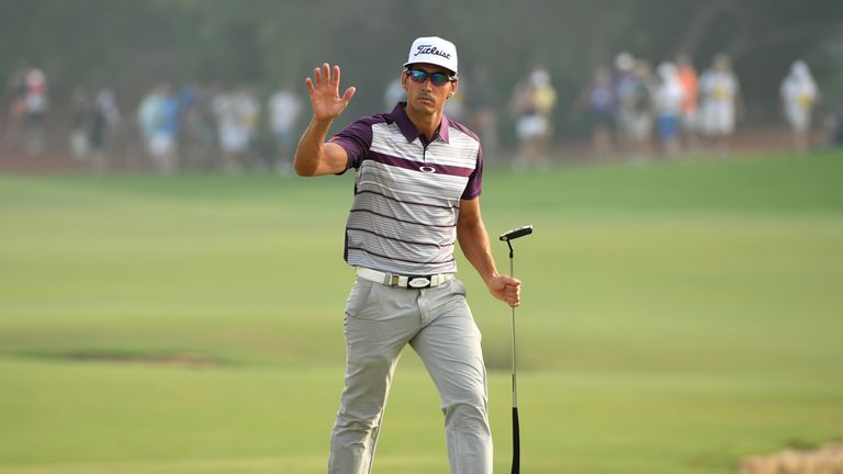 DUBAI, UNITED ARAB EMIRATES - NOVEMBER 19:  Rafa Cabrera-Bello of Spain waves to the crowd on the 18th green during day three of the DP World Tour Champion