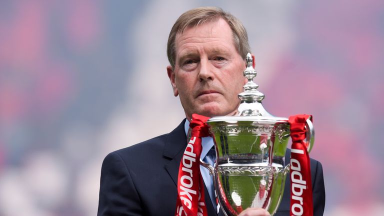 Rangers chairman Dave King with the Ladbrokes Championship trophy