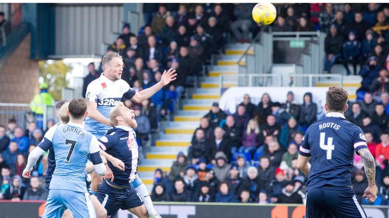 Rangers' Clint Hill scores his sides opening goal