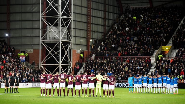Rangers and Hearts also held a minute's silence before their match