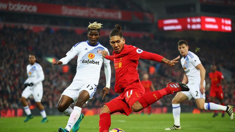 Roberto Firmino has scored six goals in 14 appearances for Liverpool this season