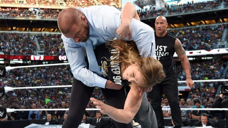 WWE - Ronda Rousey and Triple H at WrestleMania 31