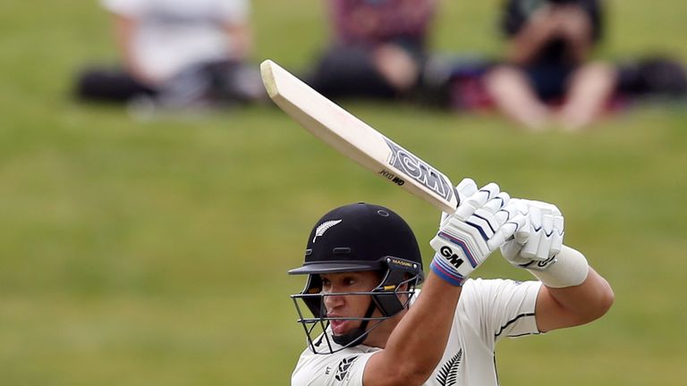 New Zealand's Ross Taylor plays a shot during day two of the second cricket Test match between New Zealand and Pakistan at Seddon Park in Hamilton on Novem