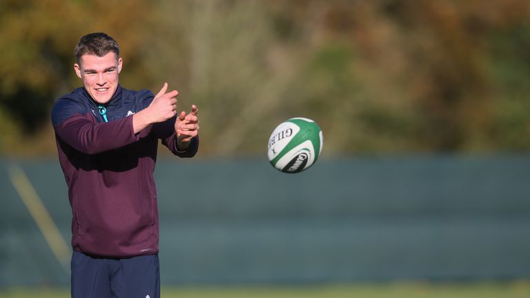 Garry Ringrose during an Ireland training session