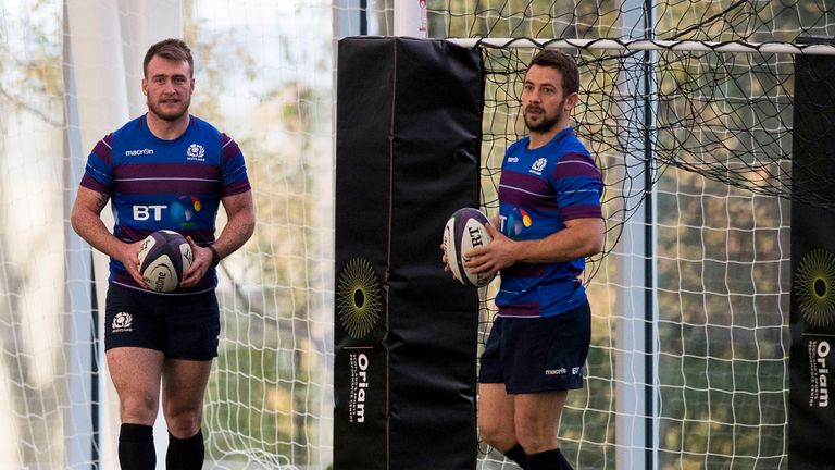 Scotland's Stuart Hogg (left) and captain Greig Laidlaw (right)