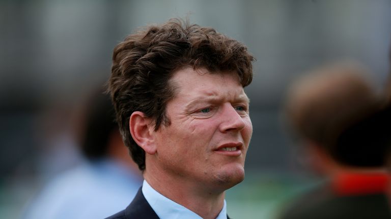 Trainer Andrew Balding during bet365 Friday at Sandown Racecourse