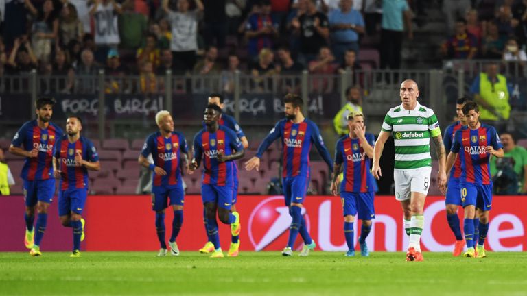 Celtic's Scott Brown has urged his side not to show Barcelona too much respect