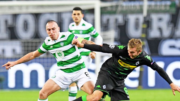 Scot Brown in action for Celtic against Borussia Monchengladbach