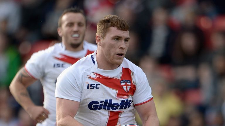 SALFORD, ENGLAND - OCTOBER 19:  Scott Taylor of England Knights during the International match between England Knights and Samoa at Salford City Stadium on