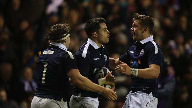 Sean Maitland says Scotland have 'X factor' players like Huw Jones (right)