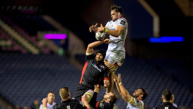 Sean Reidy wins the line-out against Edinburgh Rugby