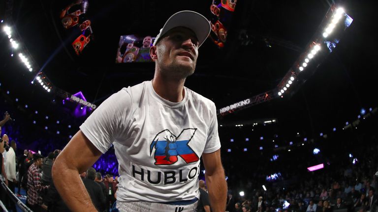 Sergey Kovalev of Russia reacts after losing a unanimous decision to Andre Ward.