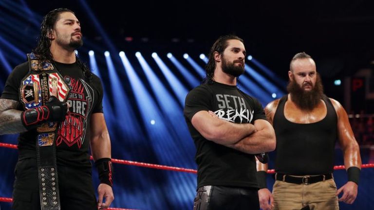 WWE Raw - Seth Rollins, Braun Strowman, Roman Reigns