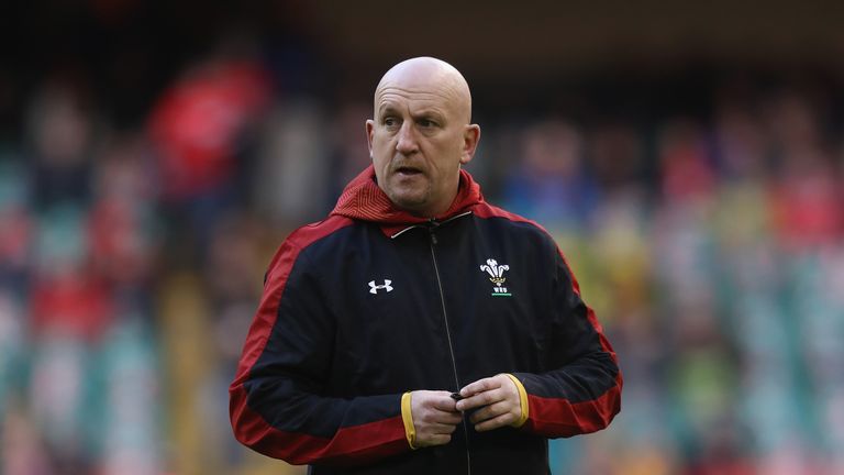 Shaun Edwards, the Wales defence coach looks on during the International match between Wales and Australia