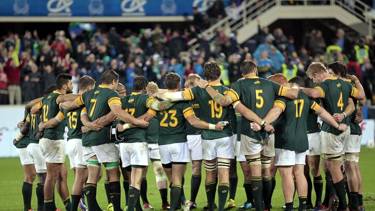 ROME, ITALY - NOVEMBER 19: Players of South Africa shows his dejection during the international match between Italy v South Africa at Stadio Olimpico on No