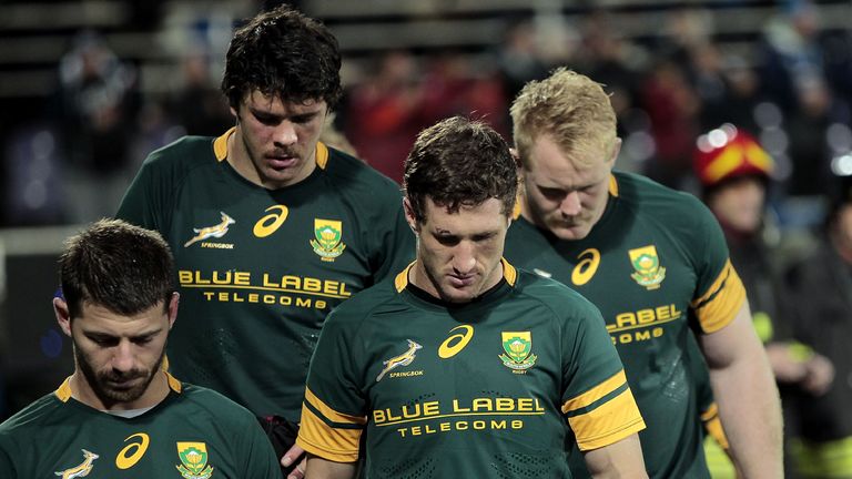 ROME, ITALY - NOVEMBER 19: Players of South Africa shows his dejection during the international match between Italy v South Africa at Stadio Olimpico on No