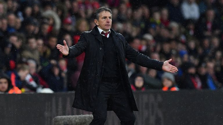 Southampton's French manager Claude Puel during the English Premier League football match between Southampton and Liverpool at St Mary's Stadium in Southam