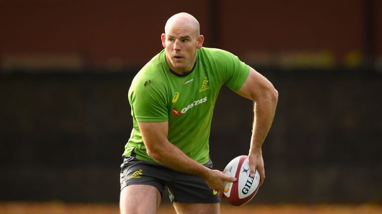CARDIFF, WALES - NOVEMBER 03:  Captain Stephen Moore in action during Qantas Australia Wallabies training ahead of their International against Wales at Sop