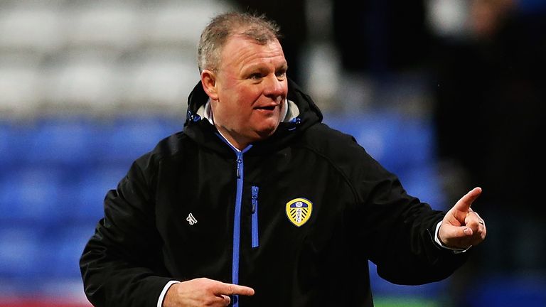 BOLTON, ENGLAND - JANUARY 30:  Steve Evans, manager of Leeds United celebrates his teams win over Bolton Wanderers during The Emirates FA Cup Fourth Round 