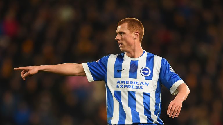 HULL, ENGLAND - FEBRUARY 16:  Steve Sidwell of Brighton and Hove Albion looks on during the Sky Bet Championship match between Hull City and Brighton and H