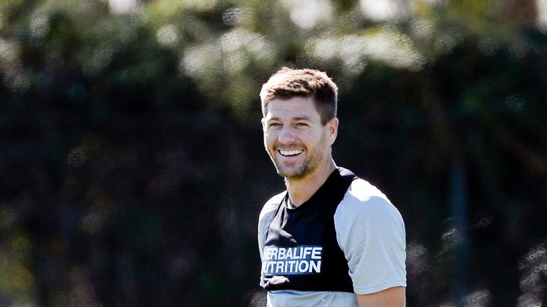 Steven Gerrard training with LA Galaxy at the StubHub Center