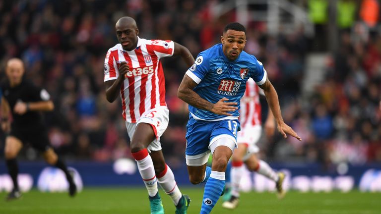 Callum Wilson in action for Bournemouth against Stoke