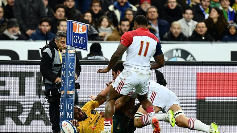  Tevita Kuridrani of Australia scores his side's third try 