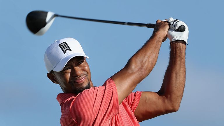 Tiger Woods during the pro-am ahead of the Hero World Challenge