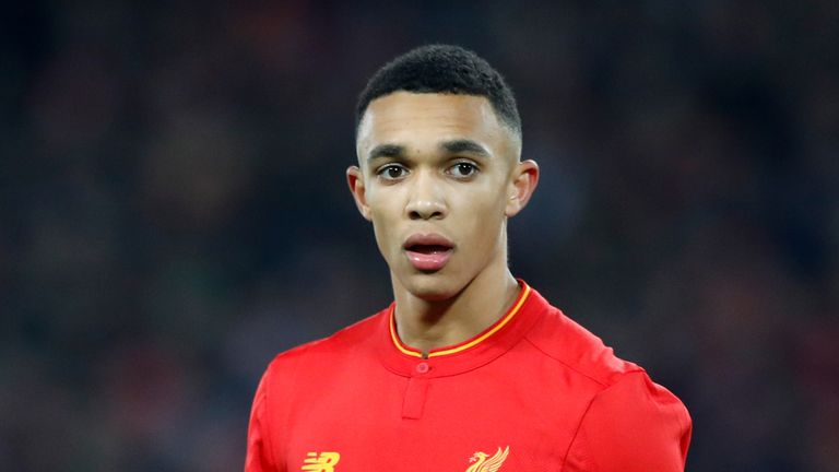 Liverpool's Trent Alexander-Arnold during the EFL Cup, Quarter Final match v Leeds at Anfield, Liverpool