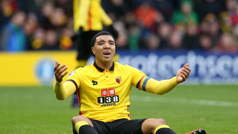 Troy Deeney led the line in Watford's 3-4-3 formation, but could not influence the game