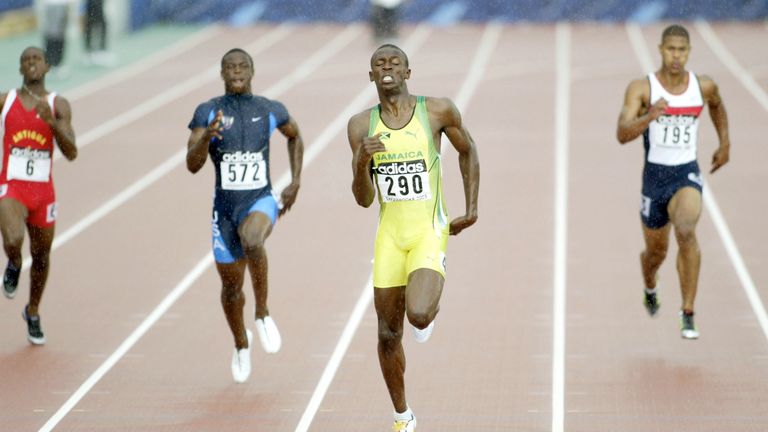 Usain Bolt wins the 200m at the 2003 World Youth Games in Canada 