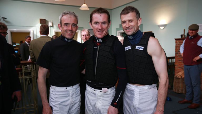 Tony McCoy with Ruby Walsh (left) and Andrew Thornton (right) 