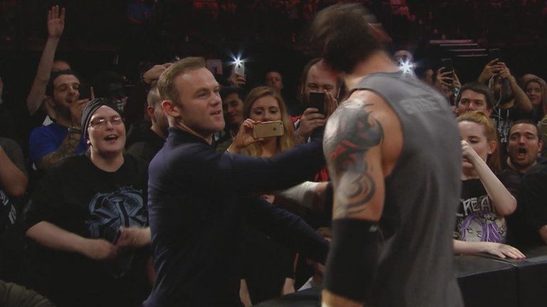 WWE - Wayne Rooney slaps King Barrett