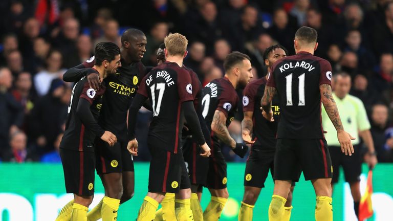 Yaya Toure marked his return to the Man City side by scoring the opening goal against Crystal Palace